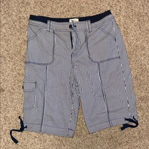St. John's Bay Black and White Striped Cargo Shorts